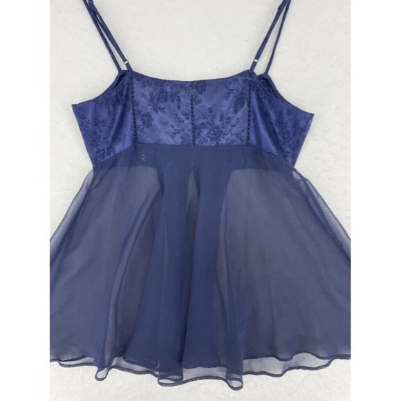 Vintage y2k Victoria’s Secret Babydoll Tank Sheer Size XS Blue Lingerie 2000's - Picture 7 of 9